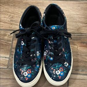 Tory Burch floral printed floral printed leather Amalia Low sneaker.
